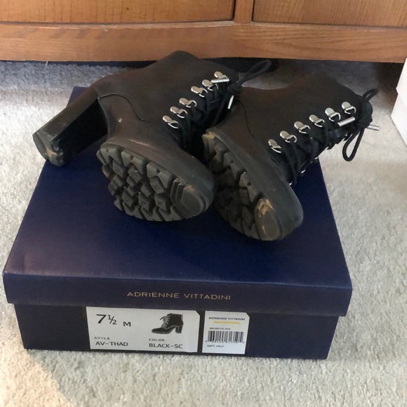 Combat leather boots with lug platform - Picture 4 of 6